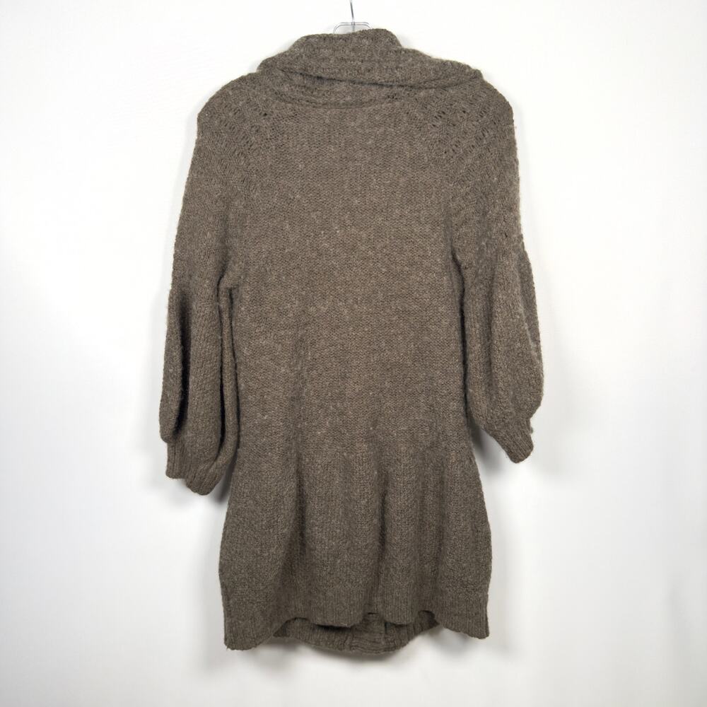 Free People Brown Bubble Sleeve Wool Blend Cardigan Sweater Women's Size S - Picture 2 of 7